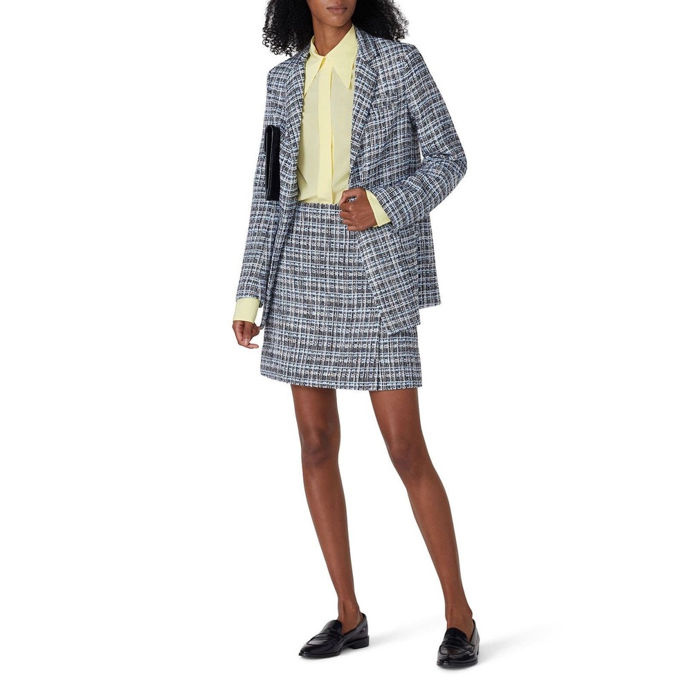 Adam Lippes Blue‎ Tweed Blazer Jacket Size 4